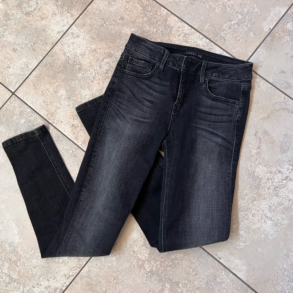 Level 99 Damon skinny jean, Sz 4, distressed gray